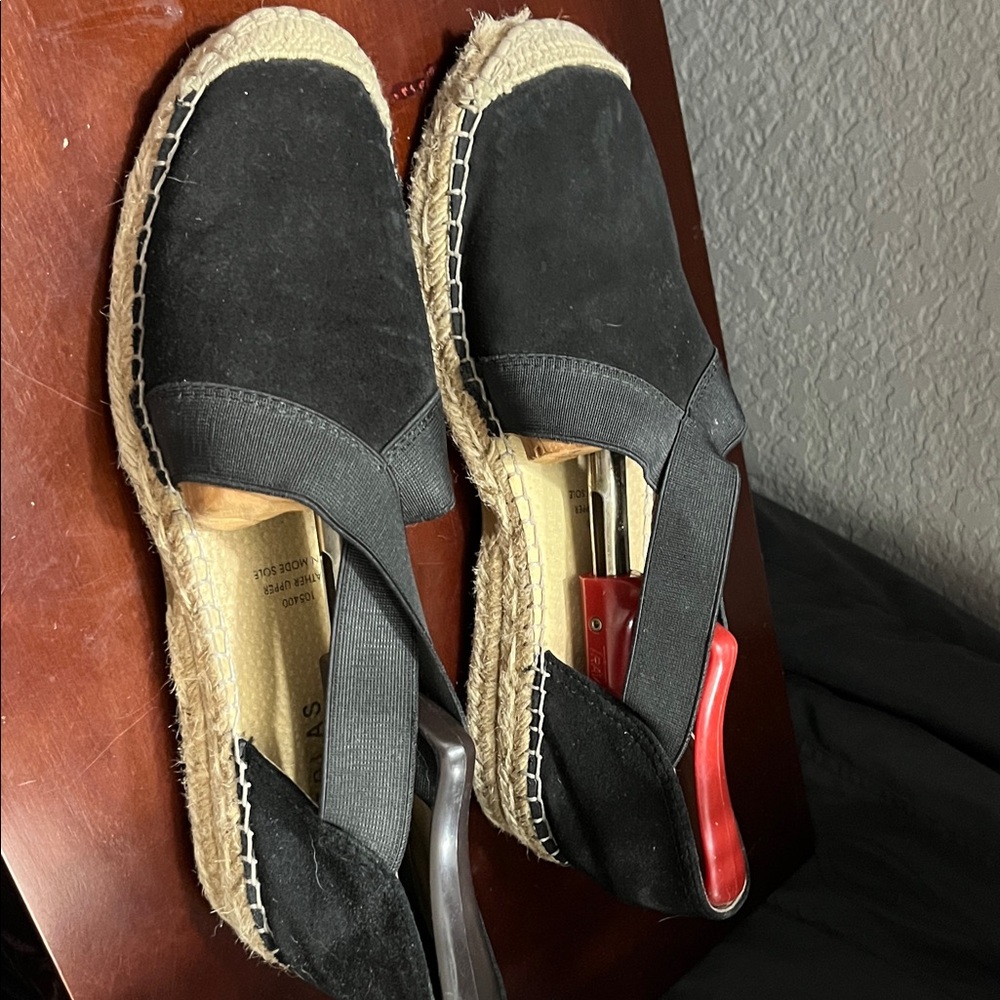 Elegant Black Espadrille Suede Fabiola shoes